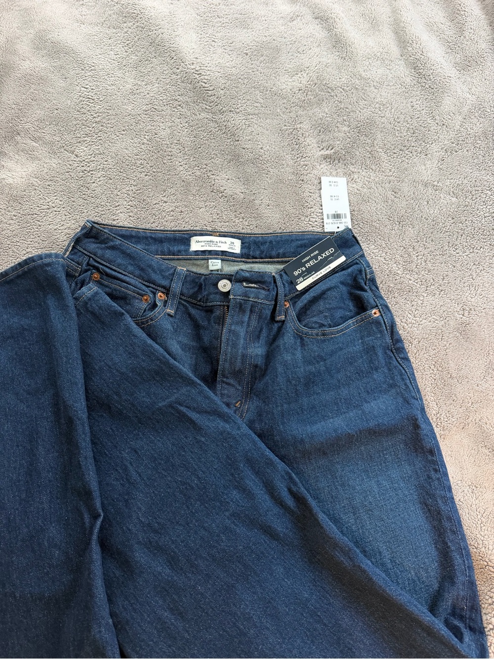Abercrombie & Fitch Women's Relaxed Jeans with martini embroidery